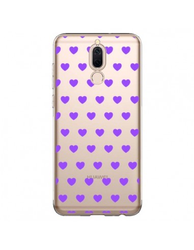 Coque Huawei Mate 10 Lite Coeur Heart Love Amour Violet Transparente - Laetitia