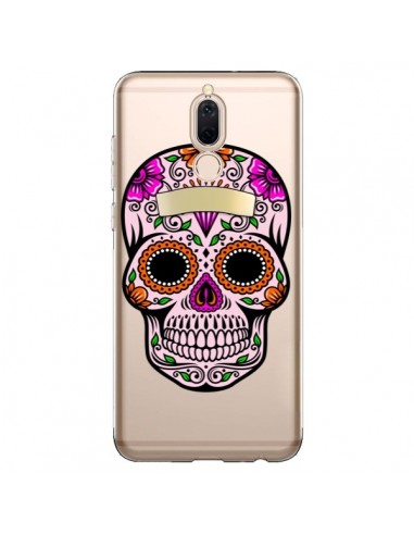 Coque Huawei Mate 10 Lite Tête de Mort Mexicaine Noir Rose Transparente - Laetitia