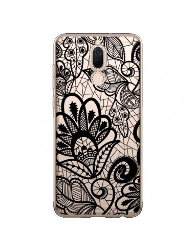 Coque Huawei Mate 10 Lite Lace Fleur Flower Noir Transparente - Petit Griffin