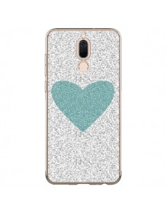 Coque Huawei Mate 10 Lite Coeur Bleu Vert Argent Love -...