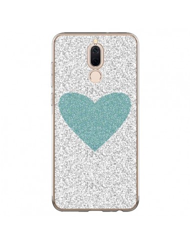 Coque Huawei Mate 10 Lite Coeur Bleu Vert Argent Love - Mary Nesrala