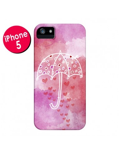 Coque Parapluie Coeur Love Amour pour iPhone 5 et 5S - Sylvia Cook