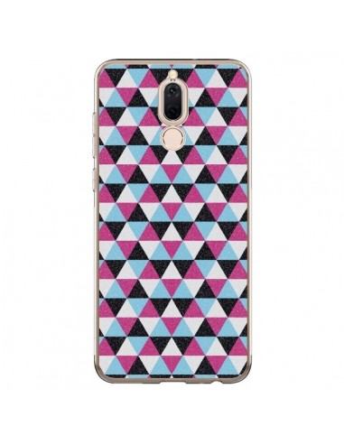 Coque Huawei Mate 10 Lite Azteque Triangles Rose Bleu Gris - Mary Nesrala