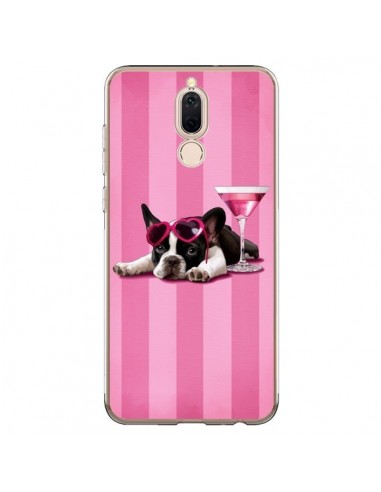Coque Huawei Mate 10 Lite Chien Dog Cocktail Lunettes Coeur Rose - Maryline Cazenave