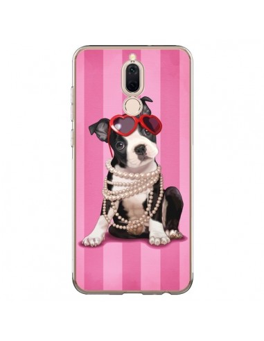 Coque Huawei Mate 10 Lite Chien Dog Fashion Collier Perles Lunettes Coeur - Maryline Cazenave