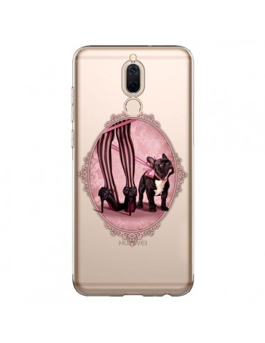 Coque Huawei Mate 10 Lite Lady Jambes Chien Bulldog Dog Rose Pois Noir Transparente - Maryline Cazenave