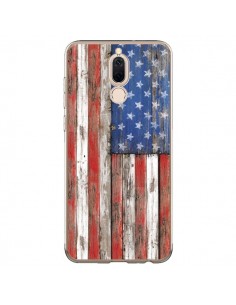 Coque Huawei Mate 10 Lite Drapeau USA Vintage Bois Wood -...