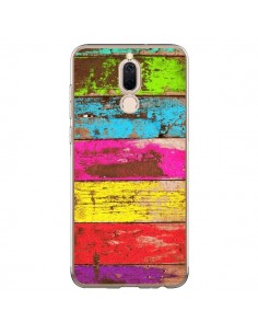 Coque Huawei Mate 10 Lite Bois Coloré Vintage -...
