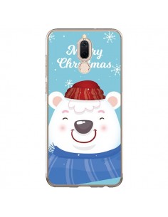 Coque Huawei Mate 10 Lite Ours Blanc de Noël Merry...