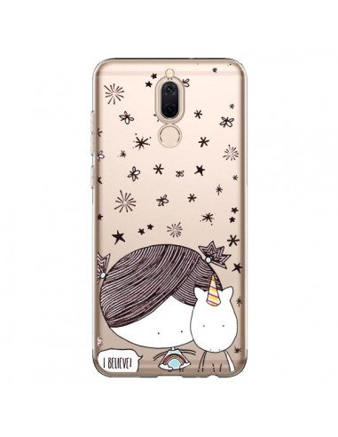 Coque Huawei Mate 10 Lite Petite Fille et Licorne I Believe Transparente - Nico