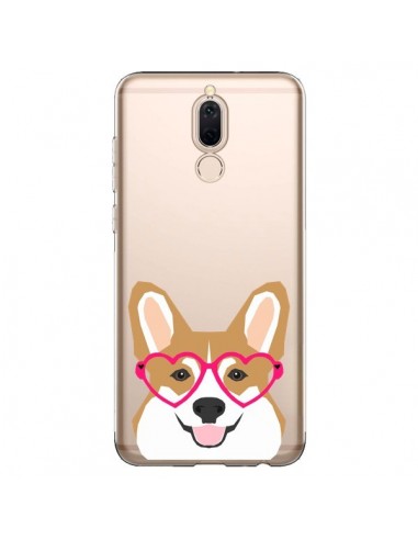 Coque Huawei Mate 10 Lite Chien Marrant Lunettes Coeurs Transparente - Pet Friendly