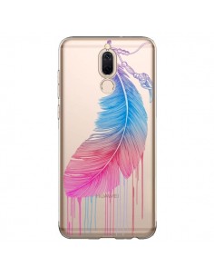 Coque Huawei Mate 10 Lite Plume Feather Arc en Ciel...
