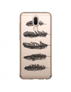Coque Huawei Mate 10 Lite Plume Feather Noir Transparente...