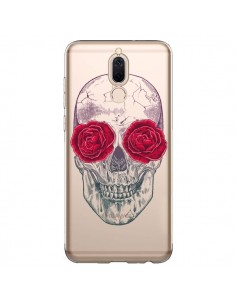 Coque Huawei Mate 10 Lite Tête de Mort Rose Fleurs...