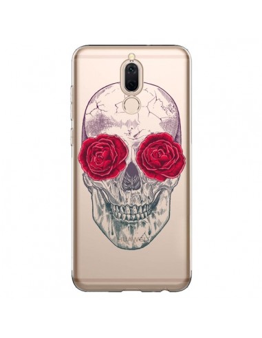 Coque Huawei Mate 10 Lite Tête de Mort Rose Fleurs Transparente - Rachel Caldwell