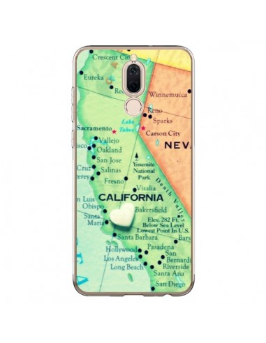 Coque Huawei Mate 10 Lite Carte Map Californie - R Delean