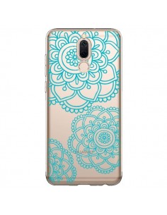 Coque Huawei Mate 10 Lite Mandala Bleu Aqua Doodle Flower...