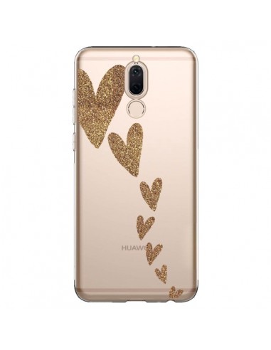 Coque Huawei Mate 10 Lite Coeur Falling Gold Hearts Transparente - Sylvia Cook