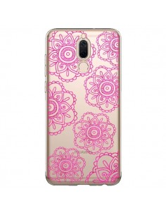 Coque Huawei Mate 10 Lite Pink Doodle Flower Mandala Rose...