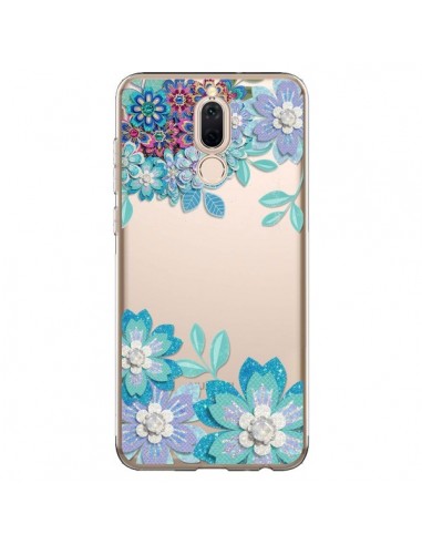 Coque Huawei Mate 10 Lite Winter Flower Bleu, Fleurs d'Hiver Transparente - Sylvia Cook