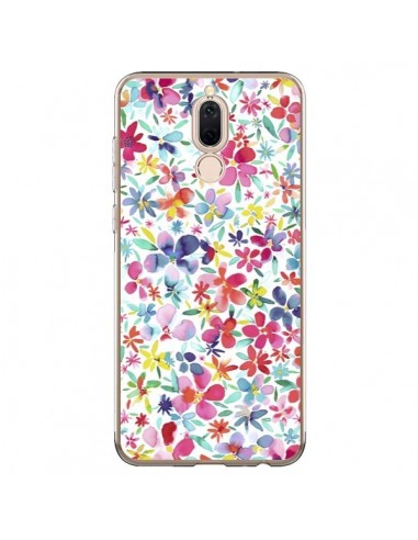 Coque Huawei Mate 10 Lite Colorful Flowers Petals Blue - Ninola Design