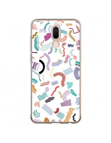 Coque Huawei Mate 10 Lite Curly and Zigzag Stripes White - Ninola Design