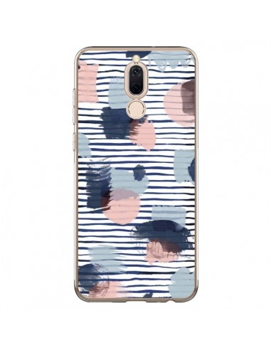 Coque Huawei Mate 10 Lite Watercolor Stains Stripes Navy - Ninola Design