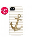 Coque iPhone 5C Ancre Or Navire - Monica Martinez