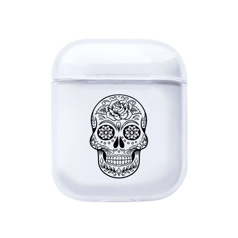 Coque AirPods Tête de Mort Noire
