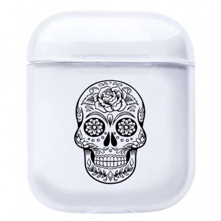 Coque AirPods Tête de Mort Noire