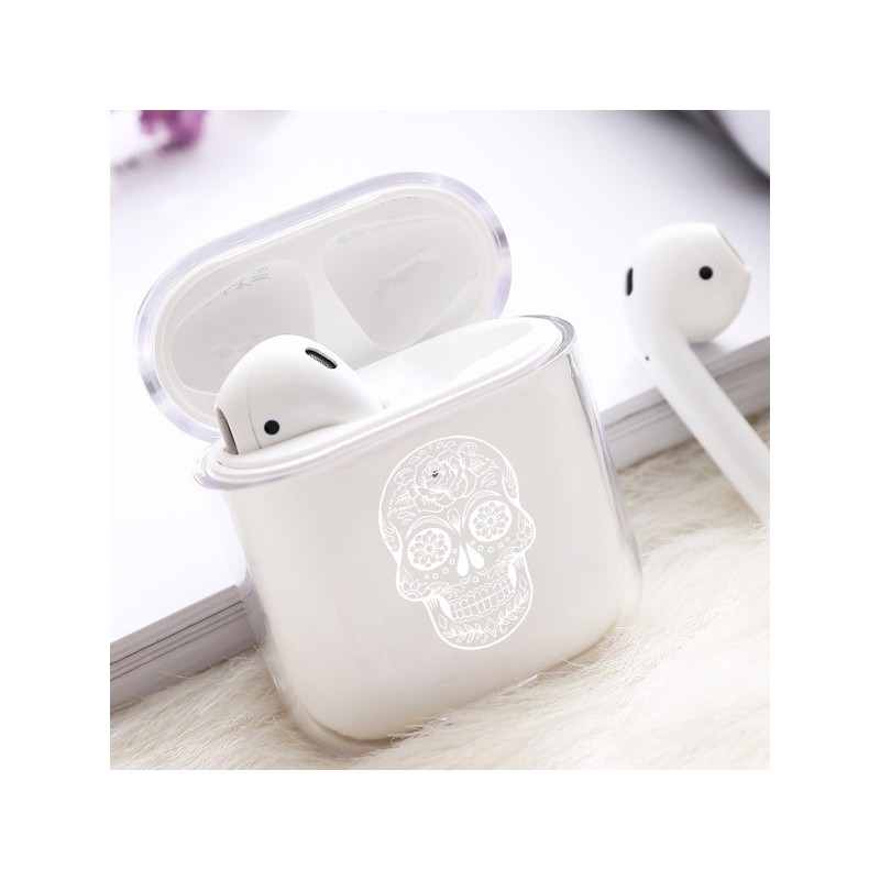 Coque AirPods Tête de Mort Blanche