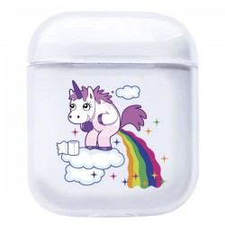 Coque AirPods Licorne qui fait Caca 2