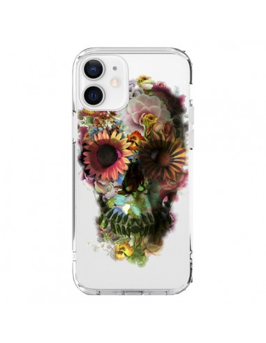 Coque iPhone 12 et 12 Pro Skull Flower Tête de Mort Transparente - Ali Gulec