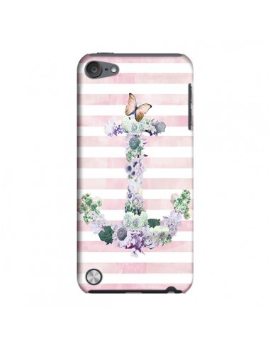 Coque Ancre Rose Fleurs Navire pour iPod Touch 5 - Monica Martinez