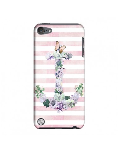 Coque Ancre Rose Fleurs Navire pour iPod Touch 5 - Monica Martinez