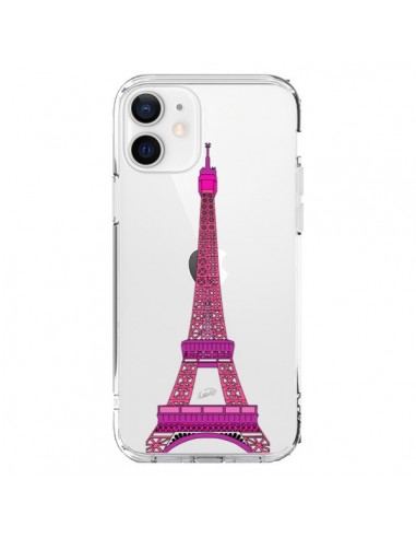 Coque iPhone 12 et 12 Pro Tour Eiffel Rose Paris Transparente - Asano Yamazaki
