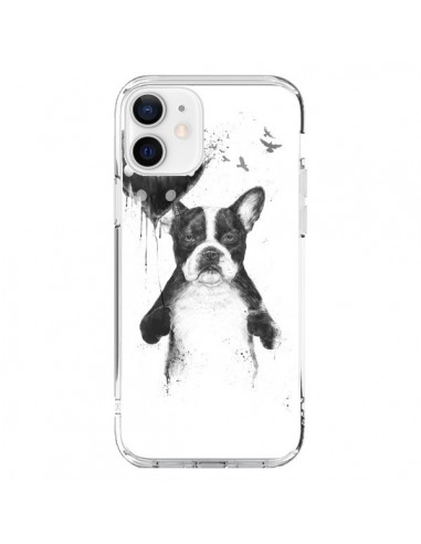 Coque iPhone 12 et 12 Pro Lover Bulldog Chien Dog My Heart Goes Boom - Balazs Solti