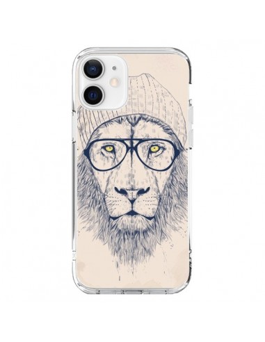 Coque iPhone 12 et 12 Pro Cool Lion Lunettes - Balazs Solti