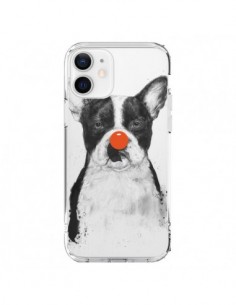 Cover iPhone 12 e 12 Pro Clown Bulldog Cane Trasparente -...