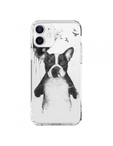 Cover iPhone 12 e 12 Pro Amore Bulldog Cane Trasparente - Balazs Solti
