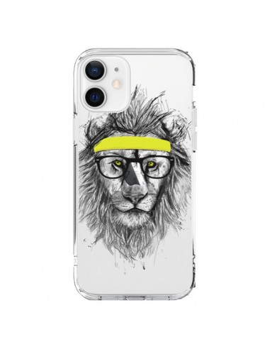 Cover iPhone 12 e 12 Pro Hipster Leone Trasparente - Balazs Solti