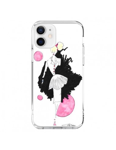 Coque iPhone 12 et 12 Pro Demoiselle Femme Fashion Mode Rose - Cécile