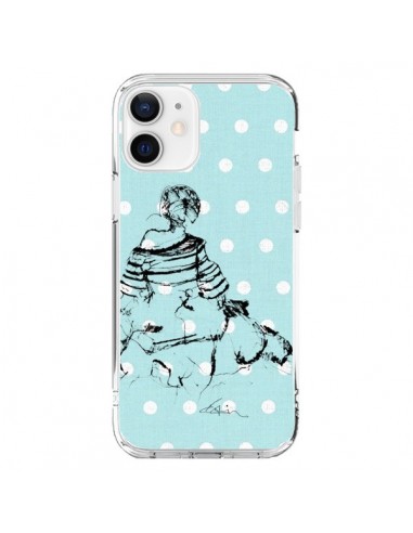 Coque iPhone 12 et 12 Pro Croquis Pois Femme Fashion Mode - Cécile