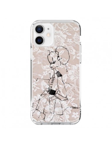 Coque iPhone 12 et 12 Pro Croquis Dentelle Femme Fashion Mode - Cécile