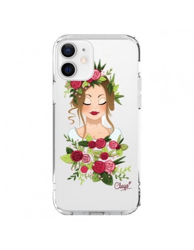 Coque iPhone 12 et 12 Pro Femme Closed Eyes Fleurs Transparente - Chapo