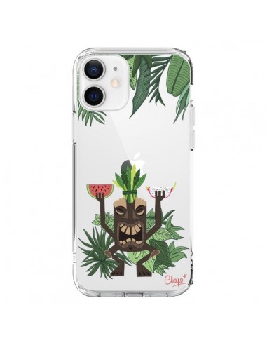 Coque iPhone 12 et 12 Pro Tiki Thailande Jungle Bois Transparente - Chapo