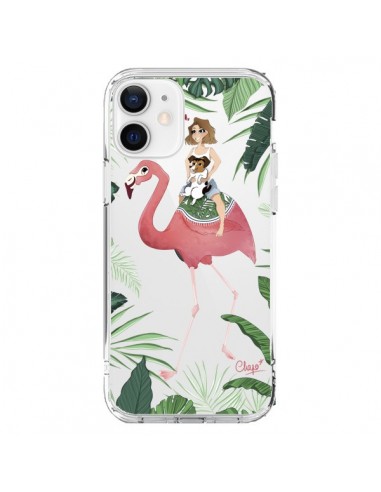 Coque iPhone 12 et 12 Pro Lolo Love Flamant Rose Chien Transparente - Chapo