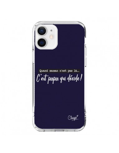 Coque iPhone 12 et 12 Pro C'est Papa qui Décide Bleu Marine - Chapo