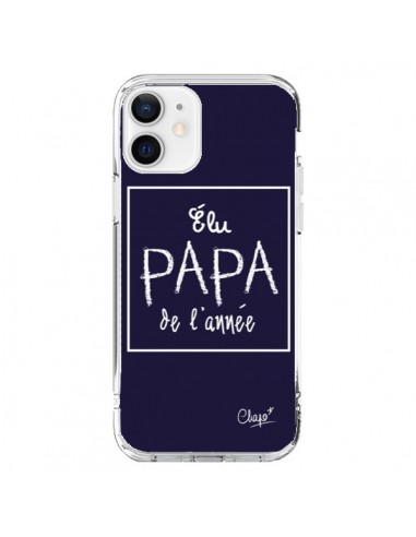 Coque iPhone 12 et 12 Pro Elu Papa de l'Année Bleu Marine - Chapo