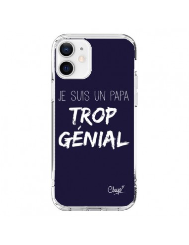 Coque iPhone 12 et 12 Pro Je suis un Papa trop Génial Bleu Marine - Chapo